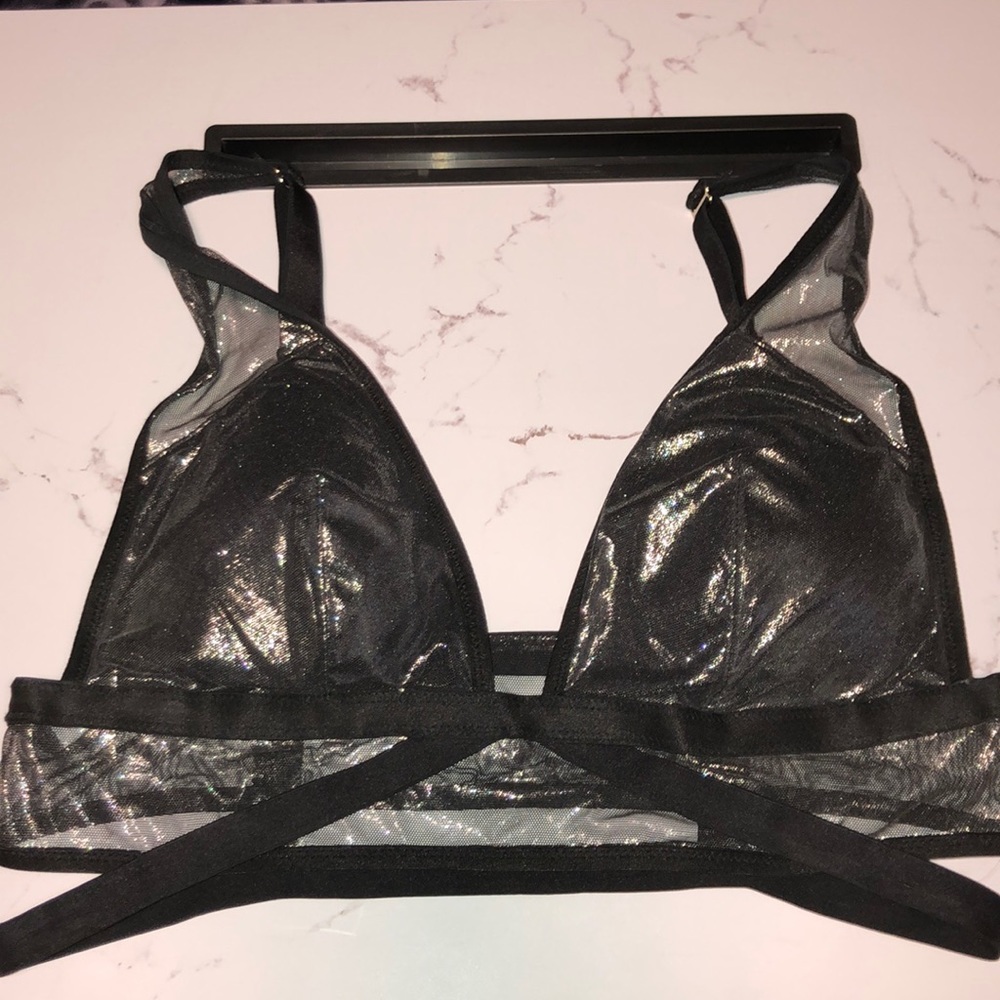 Metallic grey bralette